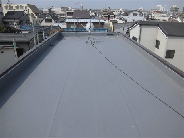 陸屋根 屋上防水 塩ビシート機械式固定工法|大阪市